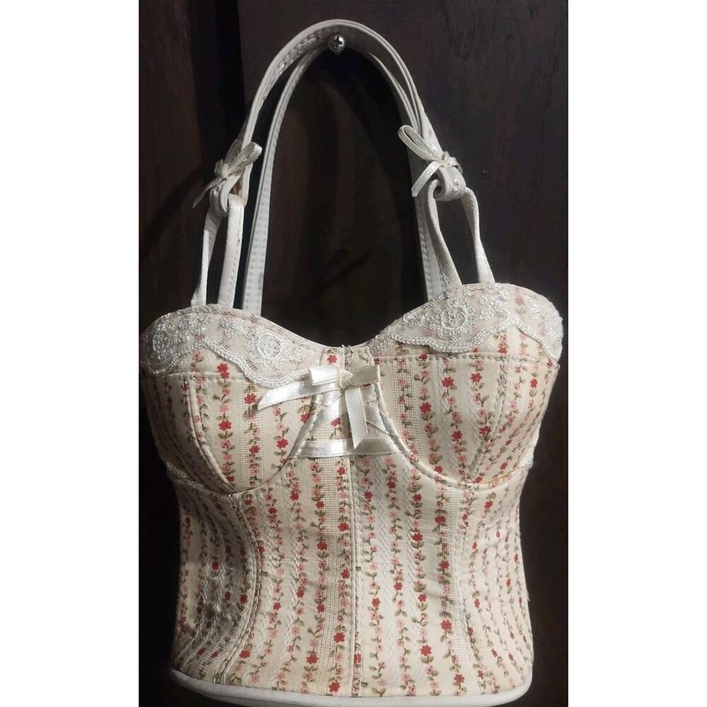 Vintage Sonoma Bustier Corset Purse Bag white Pink Red Girly 90s Y2K Fashion